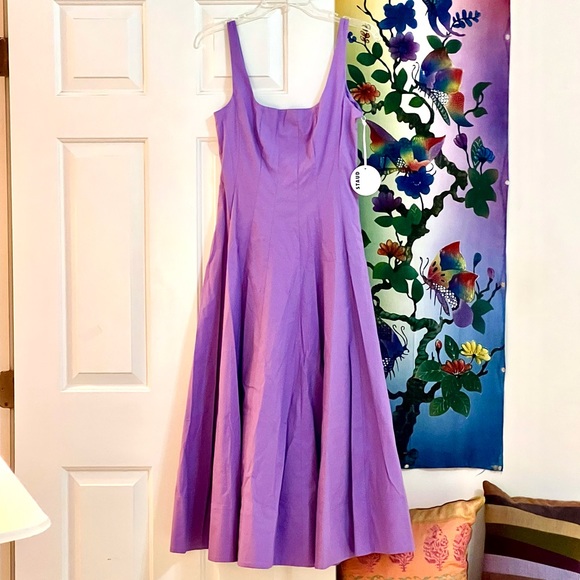 πΊπHPππΊ NWT Staud Wells Midi Dress Amethyst - Picture 9 of 16